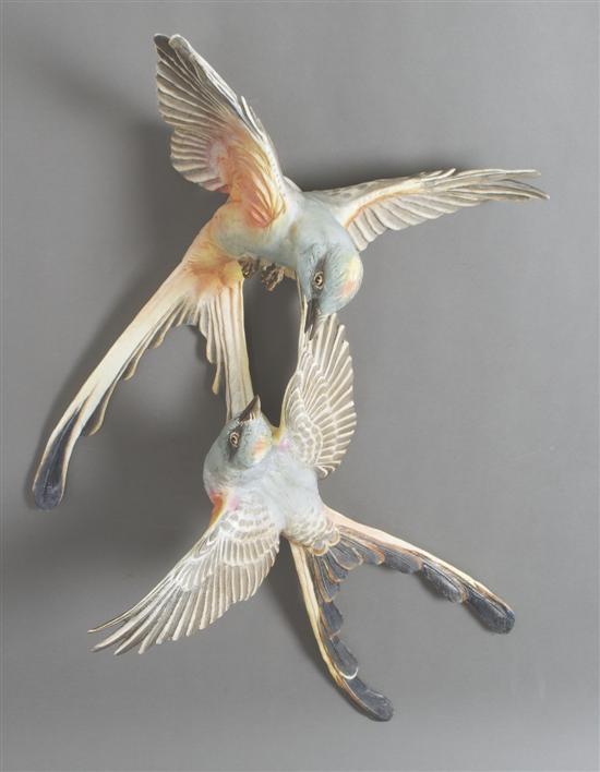 Appraisal: A Royal Worcester Dorothy Doughty Figural Group Scissor-Tailed Flycatchers Height