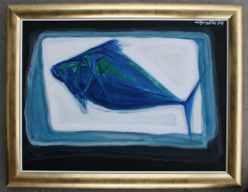 Appraisal: GORI Giorgio Venezuelan th C ''Pescado Azul'' Oil C ''