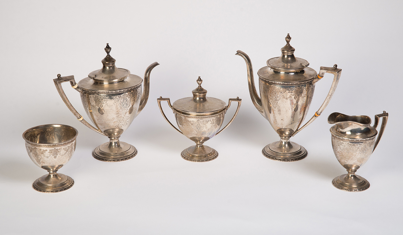 Appraisal: FIVE-PIECE WHITING STERLING TEA SET American nd quarter- th century