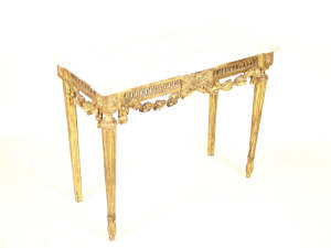 Appraisal: A Louis XVI style giltwood console table th century and