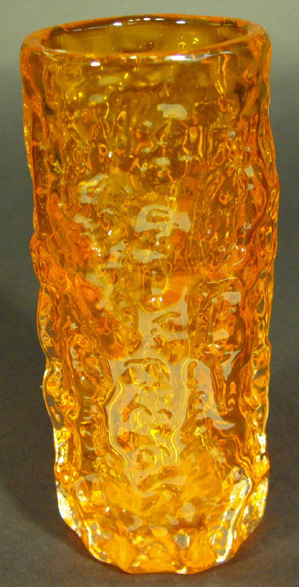 Appraisal: Whitefriars tangerine bark glass vase cm high