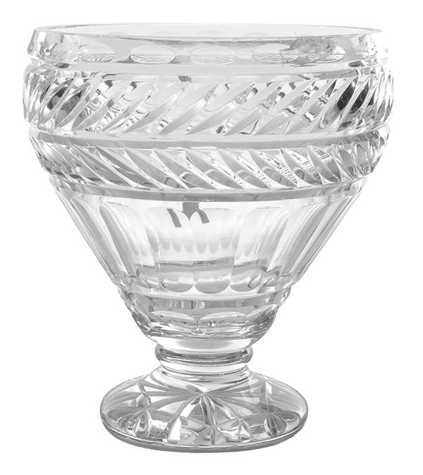 Appraisal: A FACETED AND DEEP CUT CRYSTAL FOOTED BOWL cm high