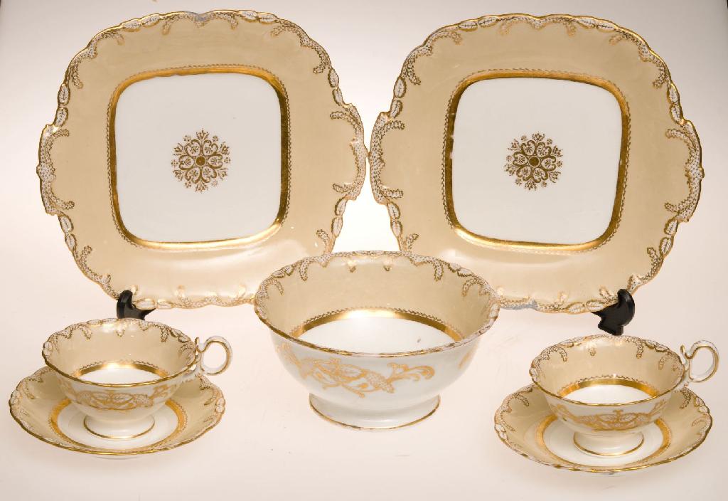 Appraisal: ENGLISH PARTIAL TEA SERVICE c OF ROCKINGHAM TYPE comprising a