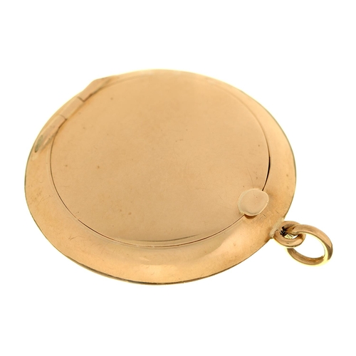 Appraisal: A George V ct gold compact with mirror to the