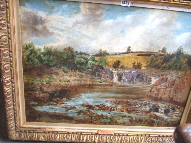 Appraisal: John W Oakes - Falls on the Tee oil on