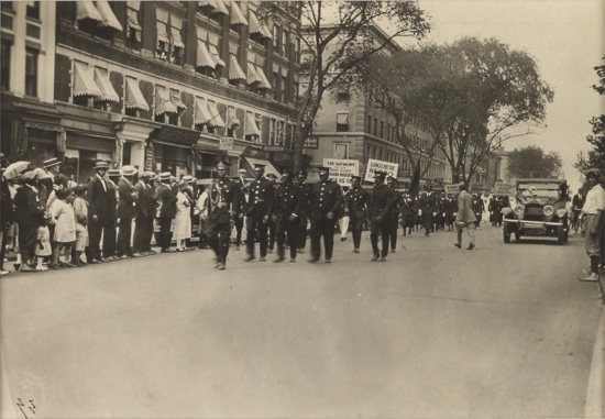 Appraisal: JAMES VANDERZEE - Untitled Marcus Garvey's Demonstration Parade Silver print