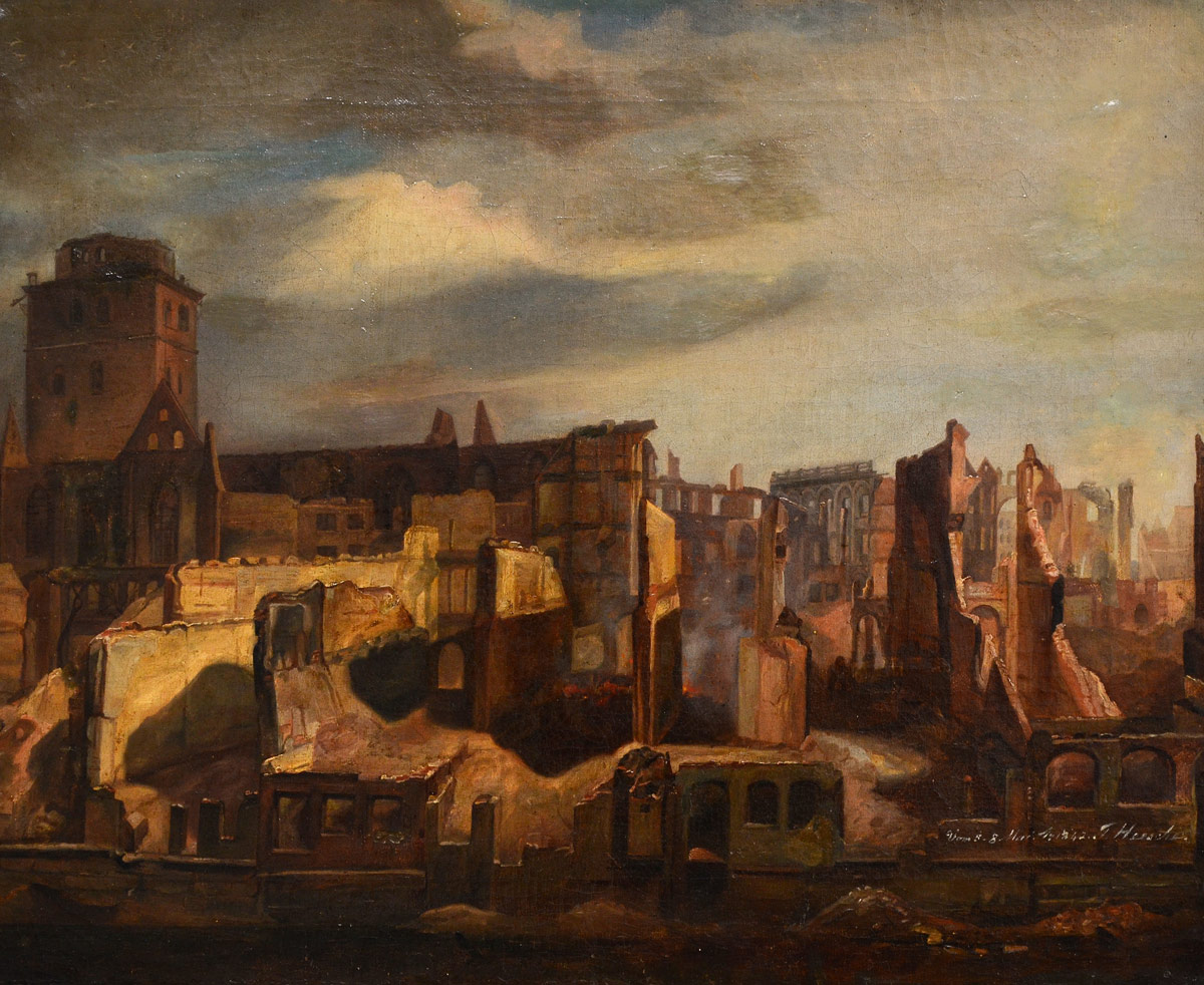 Appraisal: HEESCHE Franz German - ''City of Hamburg after the Fire''