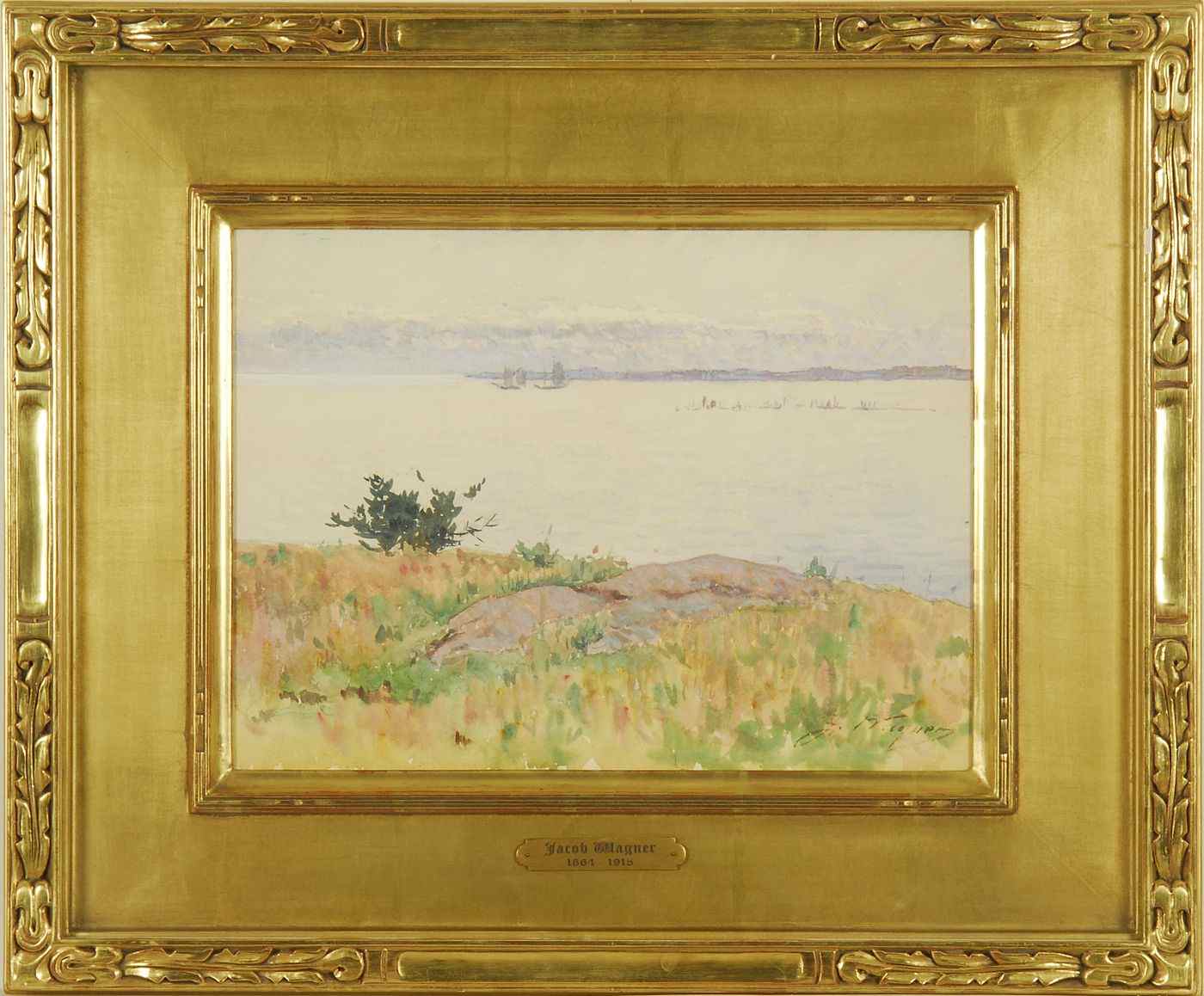 Appraisal: JACOB DUTWEILER WAGNERAmerican - Looking out over the coast Signed