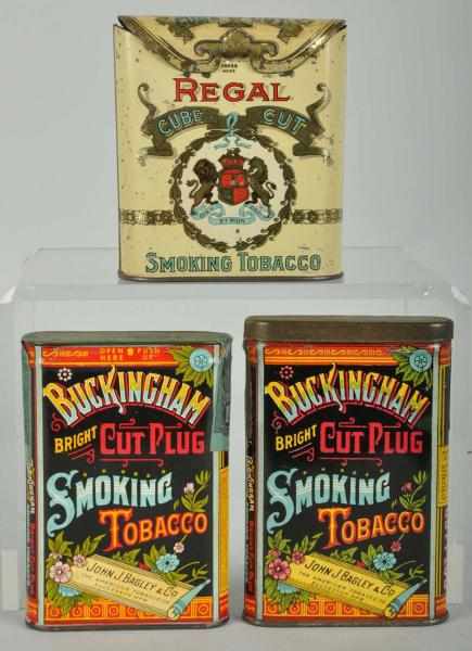 Appraisal: Lot of Vertical Tobacco Pocket Tins Description Includes flip-top Regal