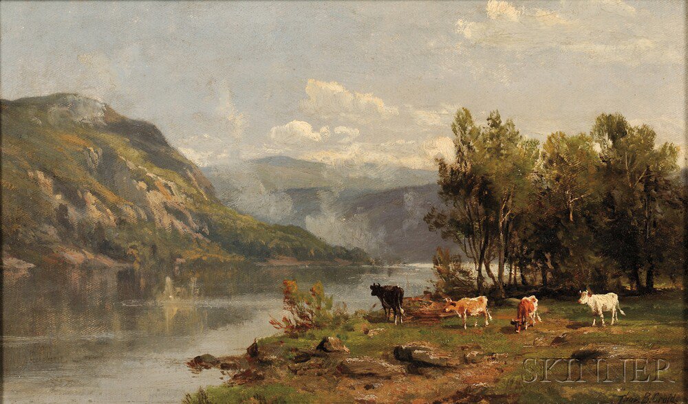 Appraisal: Thomas Bigelow Craig American - River Landscape with Cattle Signed