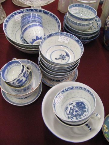 Appraisal: pcs Chinese Porcelain mostly rice procelain bowls cups