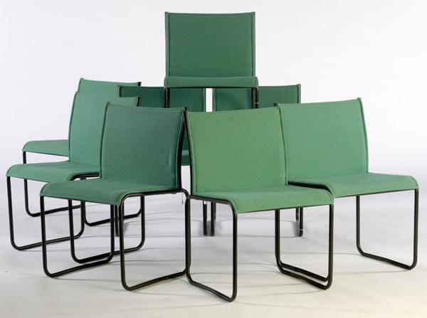 Appraisal: KNOLL Conference chairs set of eight with teal upholstery and