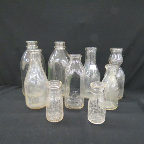 Appraisal: Collection of Old Glass Milk Bottles North Carolina Raleigh W