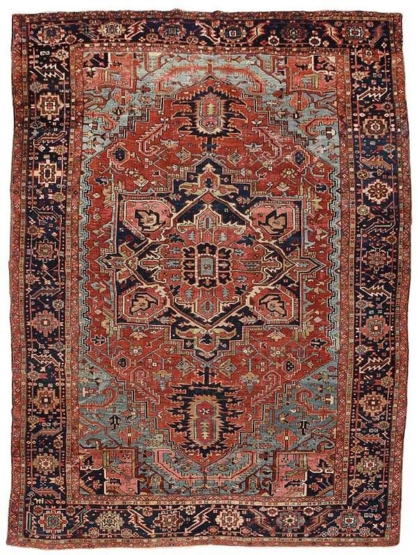 Appraisal: Serapi Carpet early th century red field with geometric leaf