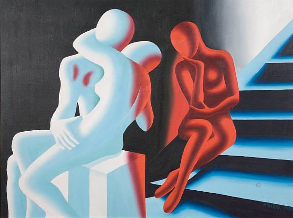 Appraisal: n a Mark Kostabi American born Cold Hell signed and