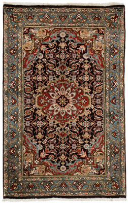 Appraisal: Tabriz Rug Persian th century heavy construction central medallion on