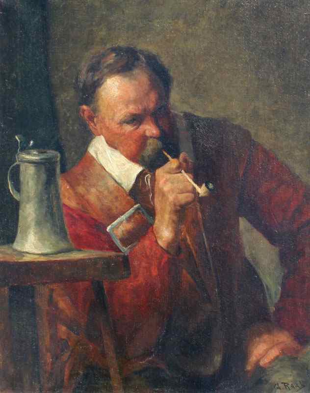 Appraisal: RAAB George American - Cavalier smoking a pipe in a