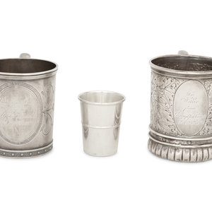 Appraisal: Three American Silver Articles New York Late th Century comprising