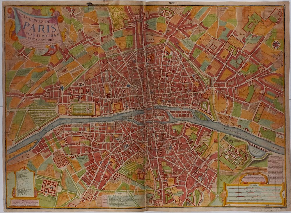 Appraisal: Lous Charles Desnos Map of Paris Louis Charles Desnos -