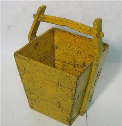 Appraisal: Yellow painted wooden bucket th century H in W in