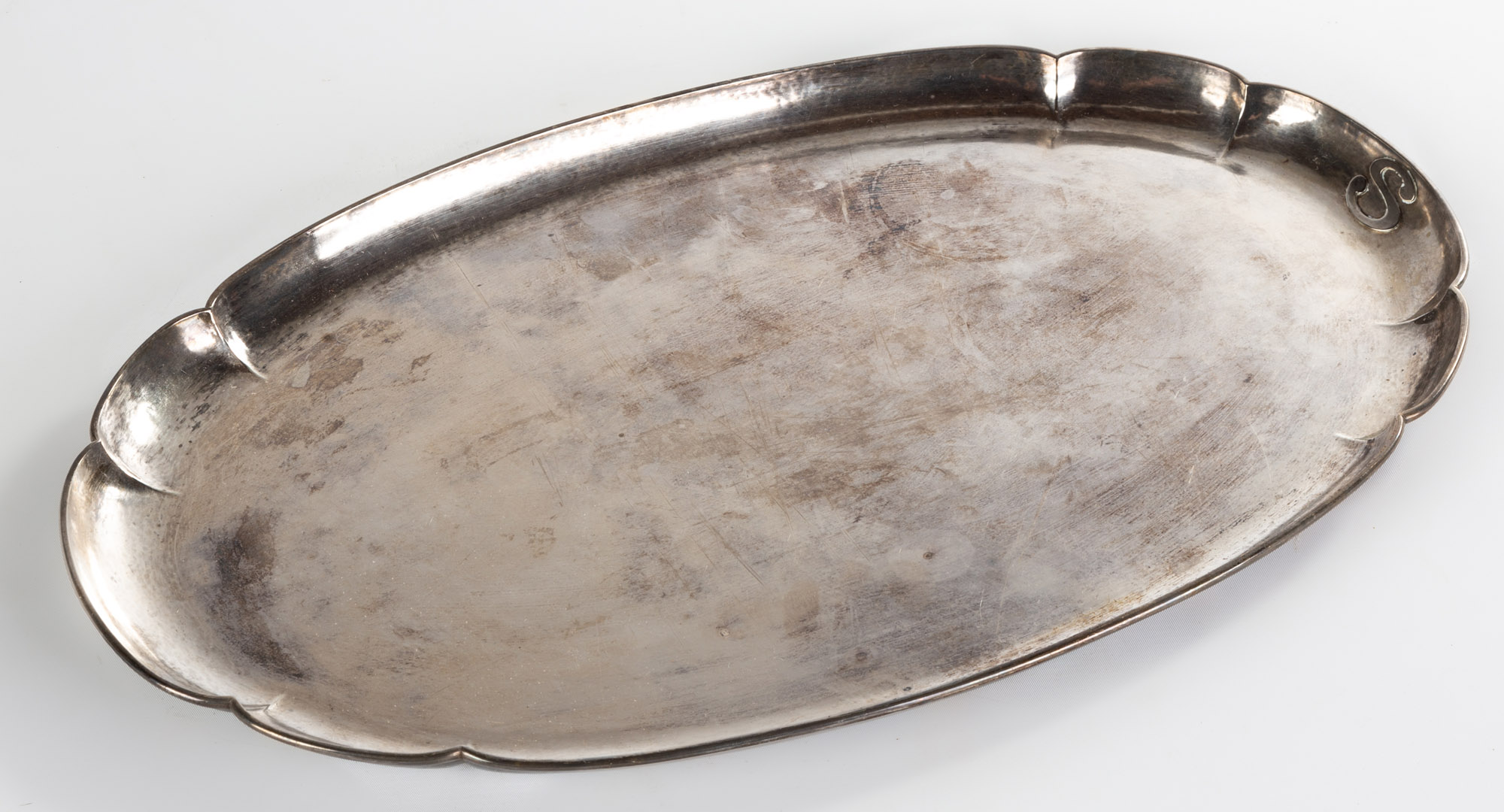 Appraisal: ARTS CRAFTS STERLING SILVER SERVING TRAY Kalo Shops Chicago and