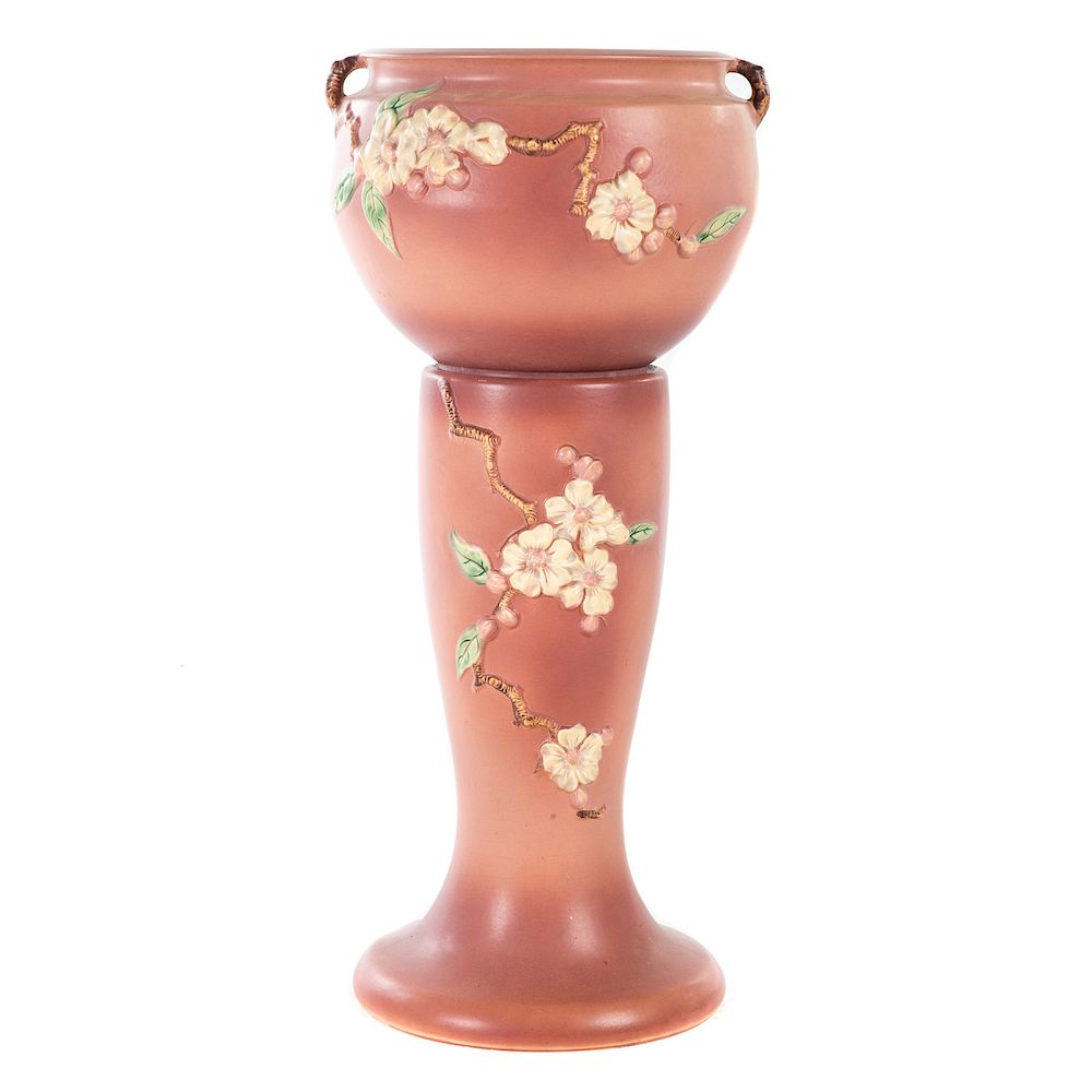 Appraisal: Roseville Pottery jardiniere and pedestal circa s in the Apple