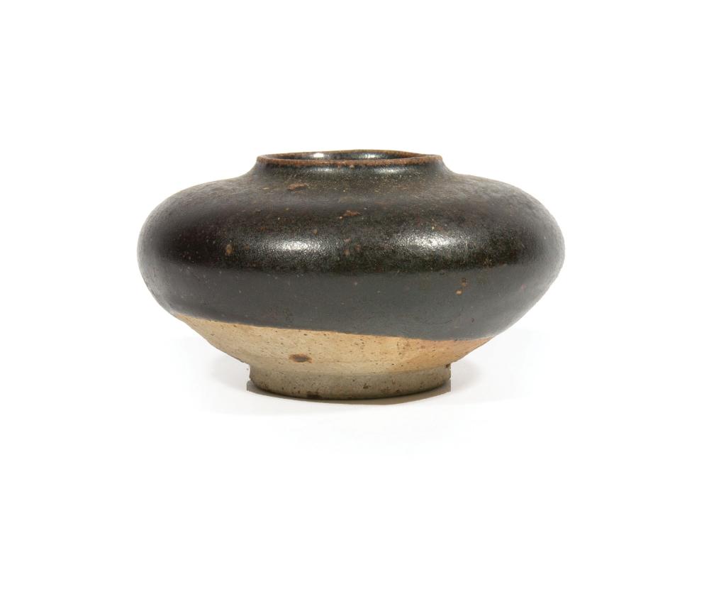 Appraisal: Chinese Henan Black Glazed Pottery Vessel probably Song Dynasty -