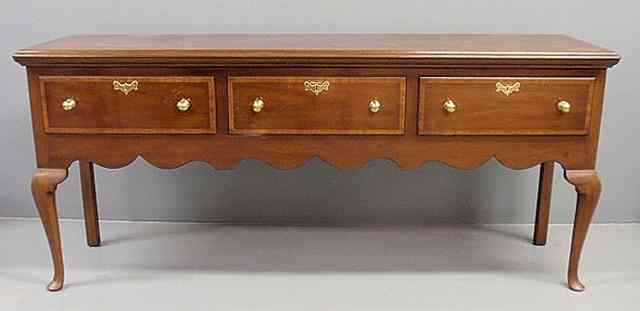 Appraisal: Kittinger mahogany huntboard Williamsburg Queen Anne style with a molded