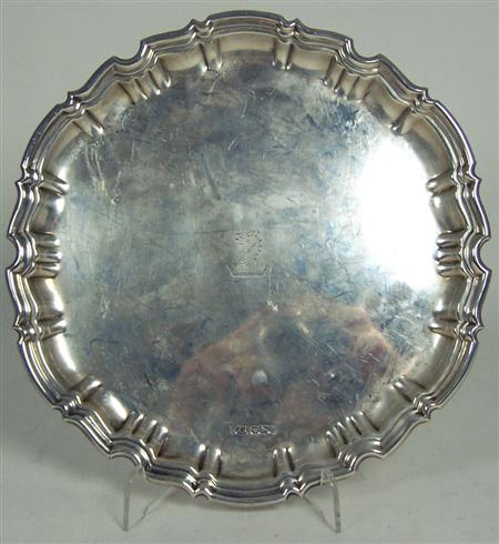 Appraisal: A George II style square salver DW JW London of