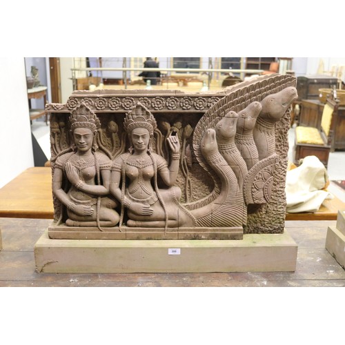 Appraisal: South East Asian carved stone figural sculpture with female figures