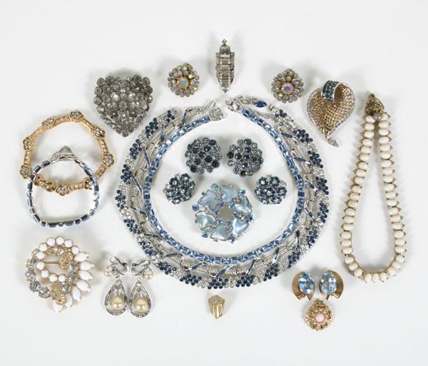 Appraisal: Costume Jewelry Trifari Mazer Eisenberg Weiss Assortment of vintage sparkle