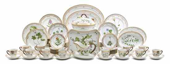 Appraisal: A Royal Copenhagen Flora Danica Porcelain Dinner Service for Twelve