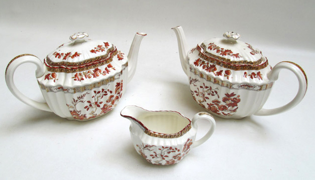 Appraisal: TWO COPELAND SPODE TEA POTS AND CREAMER in the India