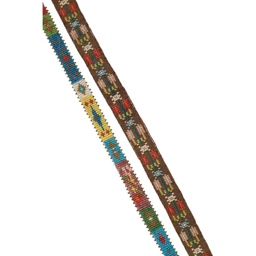 Appraisal: NEEDLEWORK BELT TH CENTURY with enamel clasp with handwritten label