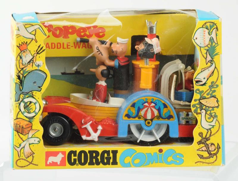 Appraisal: Corgi Diecast Popeye Paddle-Wagon Includes very colorful original box Box