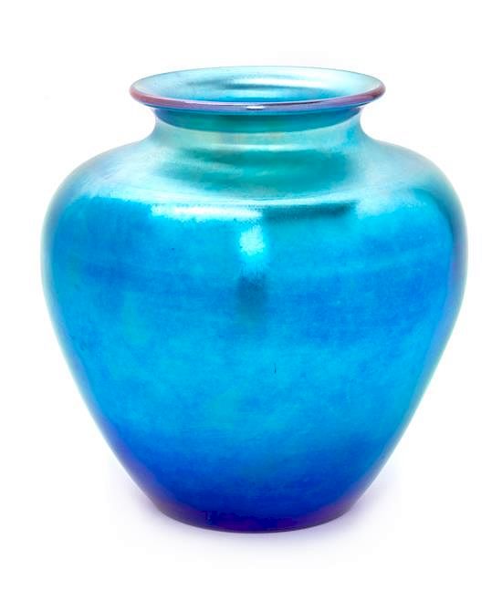 Appraisal: Steuben American th Century A Blue Aurene Vase Steuben American