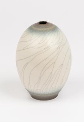 Appraisal: David White - a crackle glaze porcelain ovoid vessel white