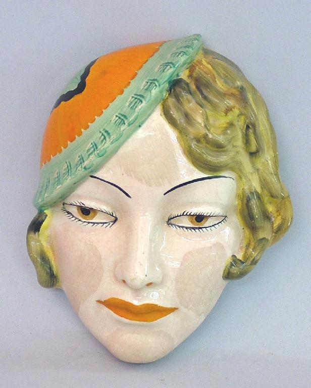 Appraisal: Arthur Wood 'Jean' 's pottery face mask impressed and printed