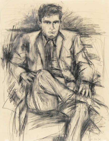 Appraisal: ELAINE DE KOONING Robert Mallary Charcoal on tan wove paper