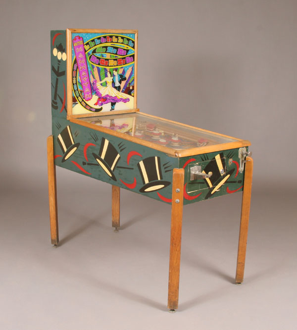 Appraisal: United Mfg Mid-Century vintage pinball machine titled Manhattan stenciled wood