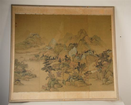 Appraisal: Four L th C Chinese Scrolls of continuous landscape mounted