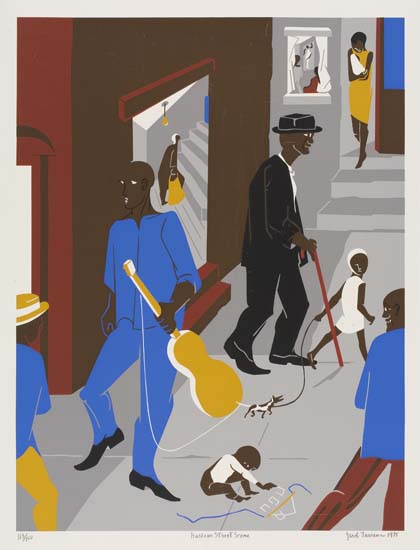 Appraisal: JACOB LAWRENCE - People in Other Rooms Harlem Street Scene