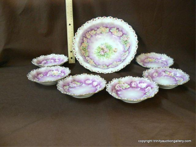 Appraisal: Seven Piece Hand Painted Berry Bowl Set - Germany -