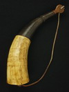 Appraisal: POWDER HORN - th C hand engraved powder horn dated