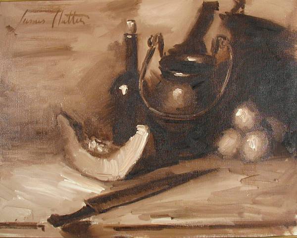 Appraisal: James Clutter th century A Still Life with a Melon