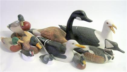 Appraisal: Group of ten American painted and carved duck decoyslast half