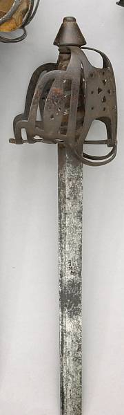 Appraisal: A scarce Scottish baskethilted back sword by Jeffriesmid- th century