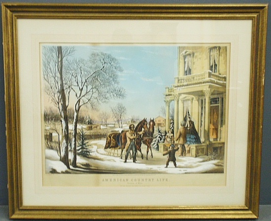 Appraisal: - N Currier framed and matted lithograph Pleasures of Winter