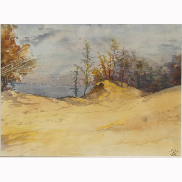 Appraisal: Dunes coastal landscape watercolor on paper signed Shackelford Image w