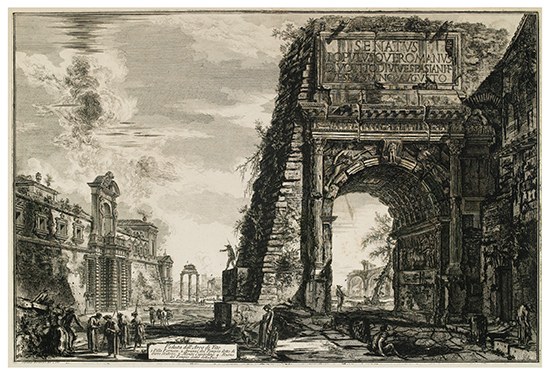 Appraisal: GIOVANNI B PIRANESI Veduta dell'Arco di Tito Etching x mm